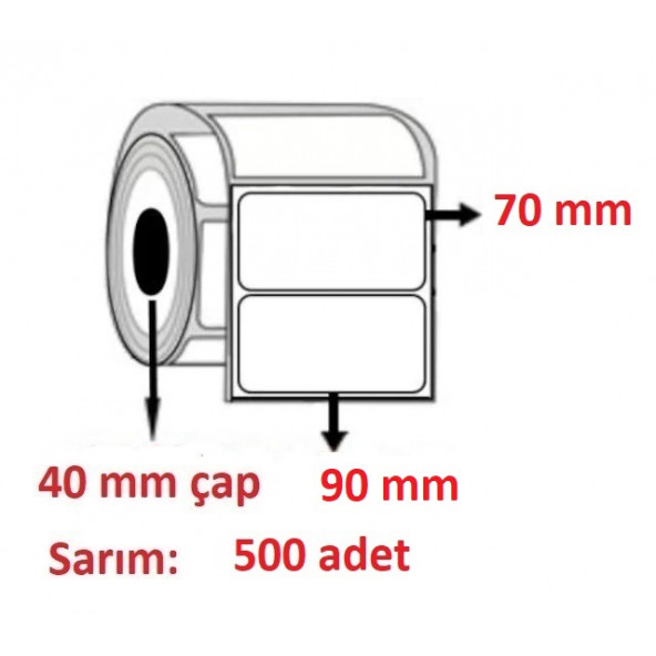 90x70 ECO TERMAL ETİKET ( 500 lü ) ürün görseli 1