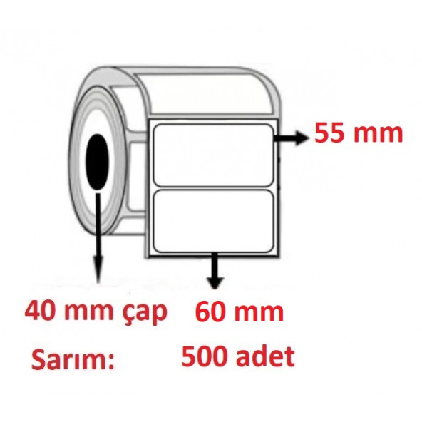55x60 ECO TERMAL ETİKET ( 500 lü ) ürün görseli 1