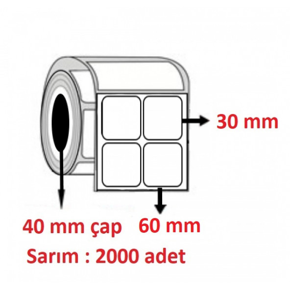 30X60 KUŞE ETİKET 2 li (2000 li ) ürün görseli 1