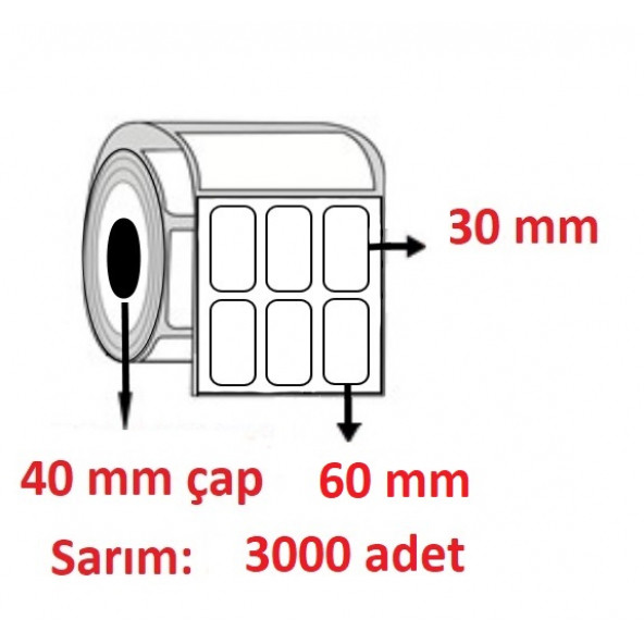 30X60 KUŞE ETİKET 3LÜ ( 3000 li ) ürün görseli 1