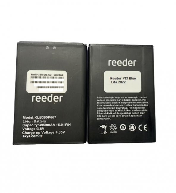 Reeder P13 Blue Lite 2022 Pil Batarya Orjinal Klb395p667 ürün görseli 1