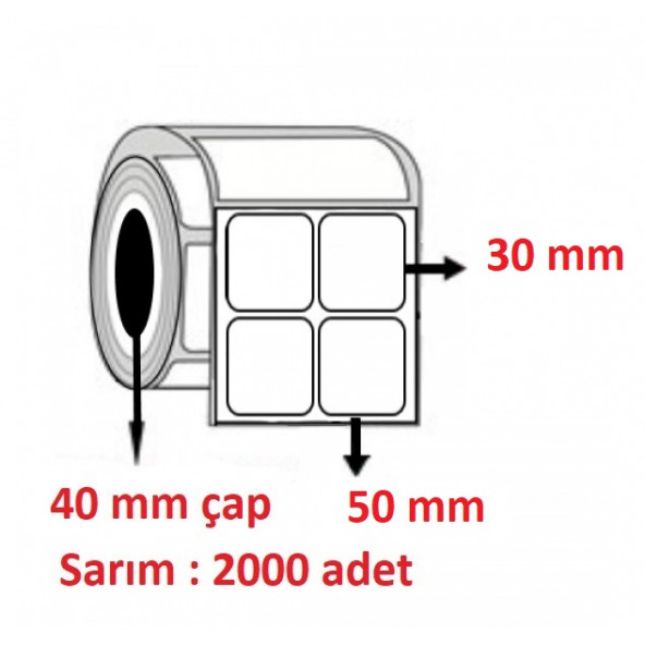 50X30 KUŞE ETİKET 2Lİ ( 2000 li ) ürün görseli 1