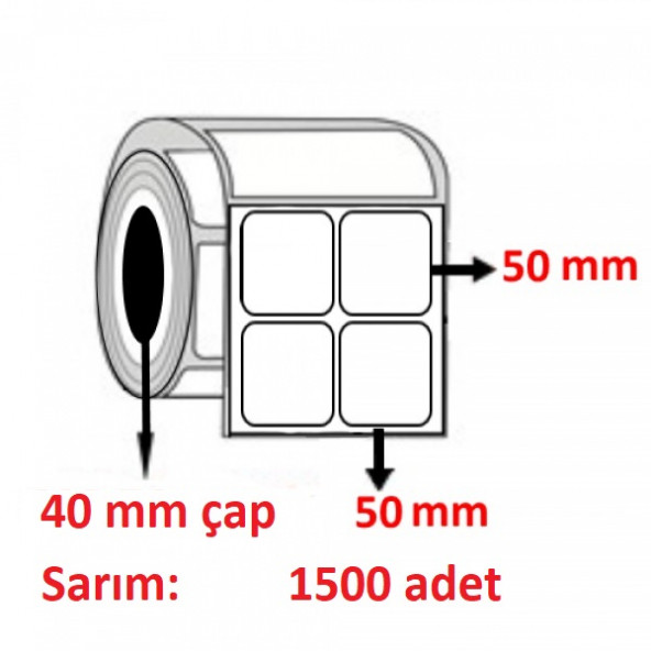 50X50 KUŞE ETİKET 2Lİ ( 1500 lü ) ürün görseli 1