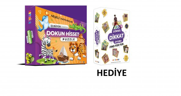 Neşeli Hayvanlar  Dokun Hisset Puzzle - Clup Görsel Dikkat Oyun Hediyeli ürün görseli 1