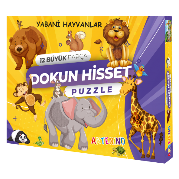 Artenino Yabani Hayvanları 12 Büyük Parça Dokun Hisset Puzzle ürün görseli 1