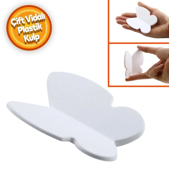 Kelebek Çocuk Bebek Genç Odası Çekmece Dolap Kapak Kulpu Kulbu Plastik Mat Beyaz Kulp 32 Mm ürün görseli 1
