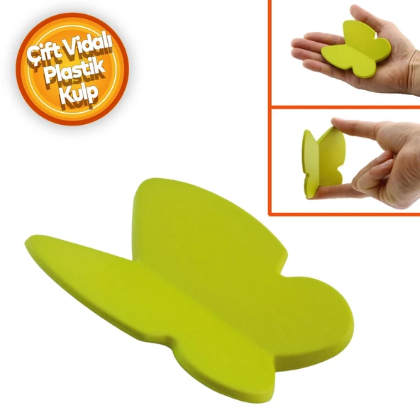 Kelebek Çocuk Bebek Genç Odası Çekmece Dolap Kapak Kulpu Kulbu Plastik Mat Yeşil Kulp 32 Mm ürün görseli 1