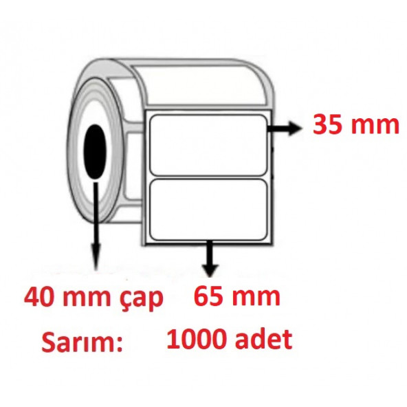 65X35 KUŞE ETİKET ( 1000 li ) ürün görseli 1