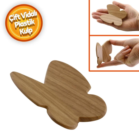 Kelebek Çocuk Bebek Genç Odası Çekmece Dolap Kapak Kulpu Kulbu Plastik Açık Ceviz Kulp 32 Mm ürün görseli 1