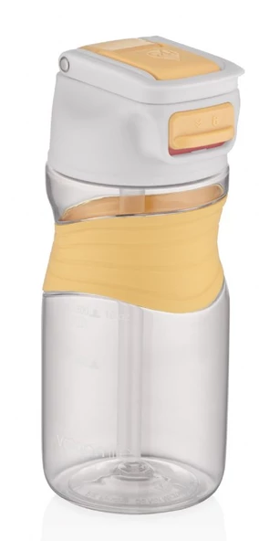 Vagonlife 450 ml Tritan Silikon Pipetli Spor ve Çocuk Genç Yetişkin Matara - Sarı ürün görseli 1
