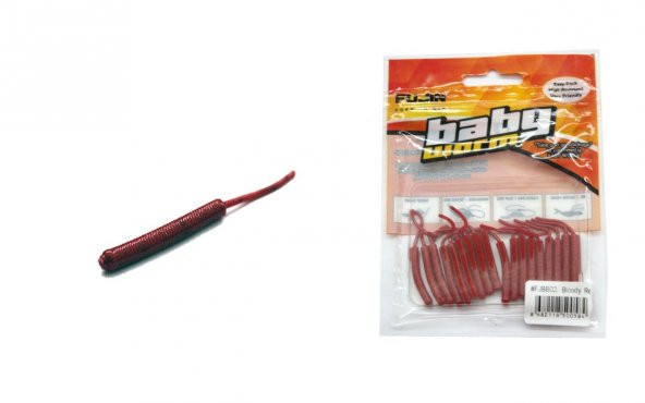 Fujin Baby Worm 5.2 cm Floating LRF Silikonu Bloody Red ürün görseli 1