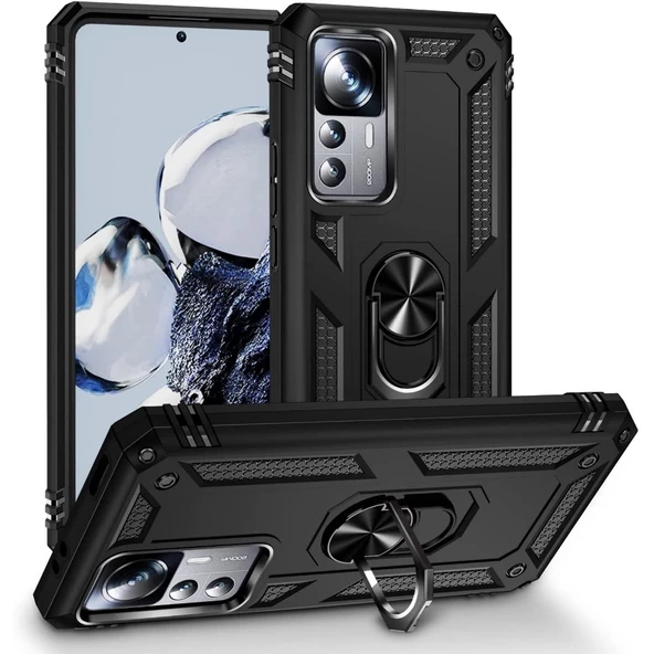 Gpack Xiaomi 12T Pro Kılıf Vega Sert Silikon Tank Standlı Yüzüklü Mıknatıslı ürün görseli 1
