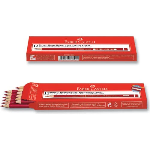 Faber-Castell Kırmızı Kopya Boya Kalemi 12 adet ürün görseli 1