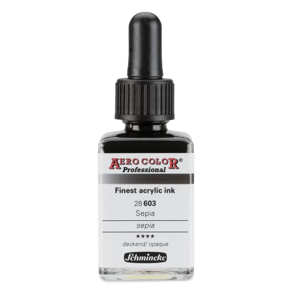 Schmincke Aero Color Profesyonel Akrilik Mürekkep 28 ml Sepia 603 ürün görseli 1