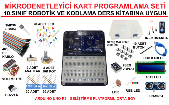 Mikrodenetleyici Kart Programlama Seti - Arduino Robotik Kodlama ürün görseli 1
