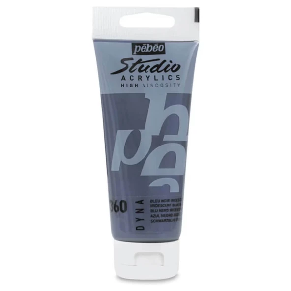 Pebeo Studio Yüksek Viskoziteli Metalik Akrilik Boya 100 ml Iridescent Blue Black 360 ürün görseli 1