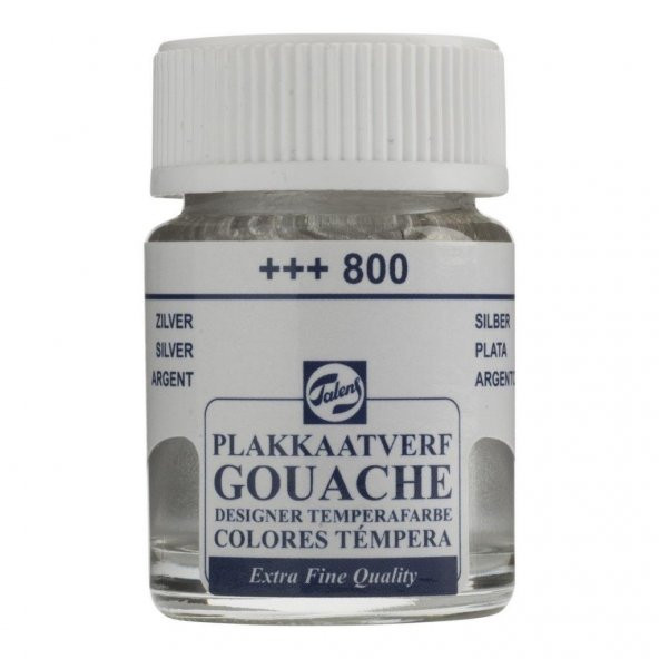 Talens Guaj Boya Cam Şişe 16ml 800 Silver (metalik,yaldız) ürün görseli 1