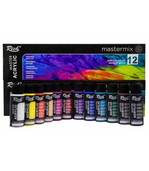 Rich Master Akrilik Boya Seti 60cc 12 Renk ürün görseli 1