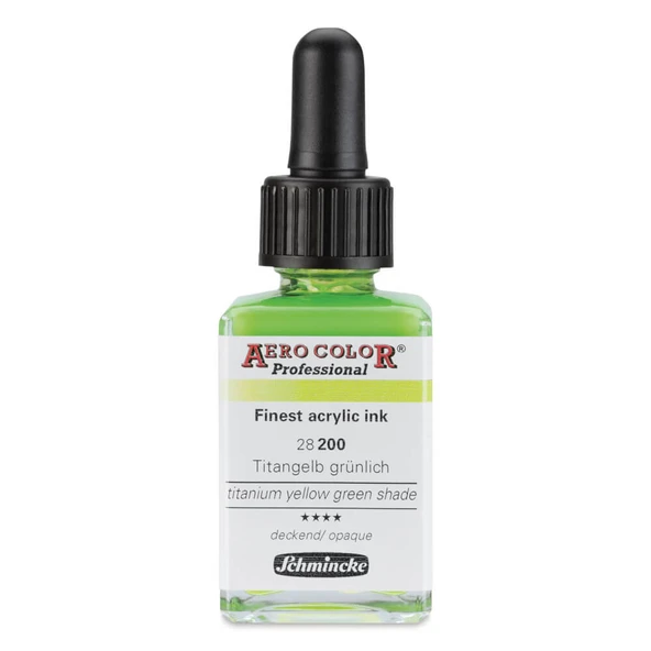 Schmincke Aero Color Profesyonel Akrilik Mürekkep 28 ml Titanium Yellow Green Shade 200 ürün görseli 1