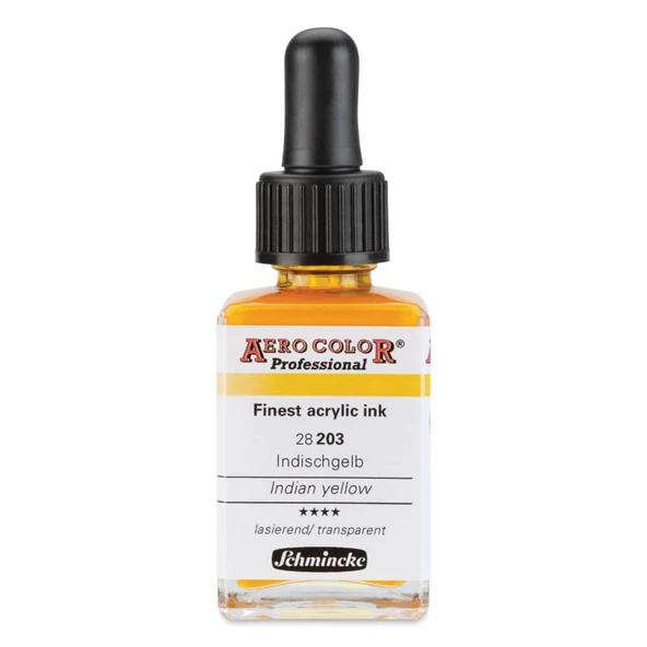 Schmincke Aero Color Profesyonel Akrilik Mürekkep 28 ml Indian Yellow 203 ürün görseli 1