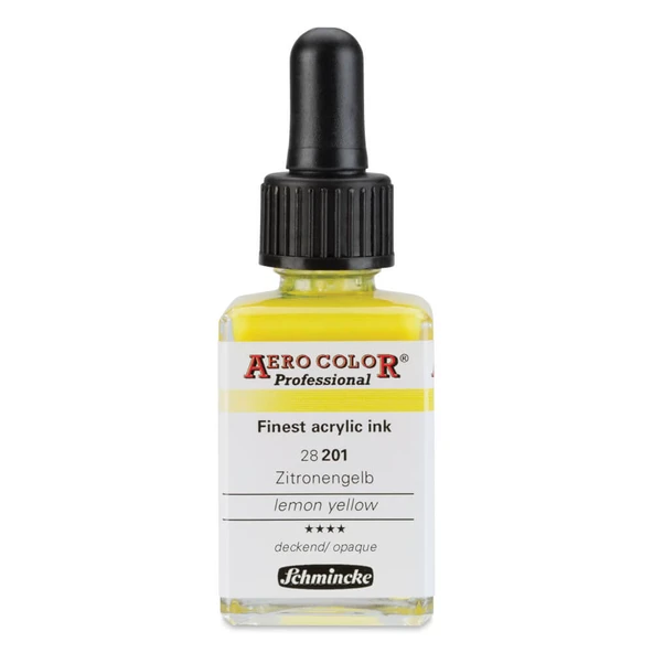 Schmincke Aero Color Profesyonel Akrilik Mürekkep 28 ml Lemon Yellow 201 ürün görseli 1