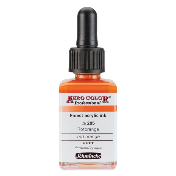 Schmincke Aero Color Profesyonel Akrilik Mürekkep 28 ml Red Orange 205 ürün görseli 1