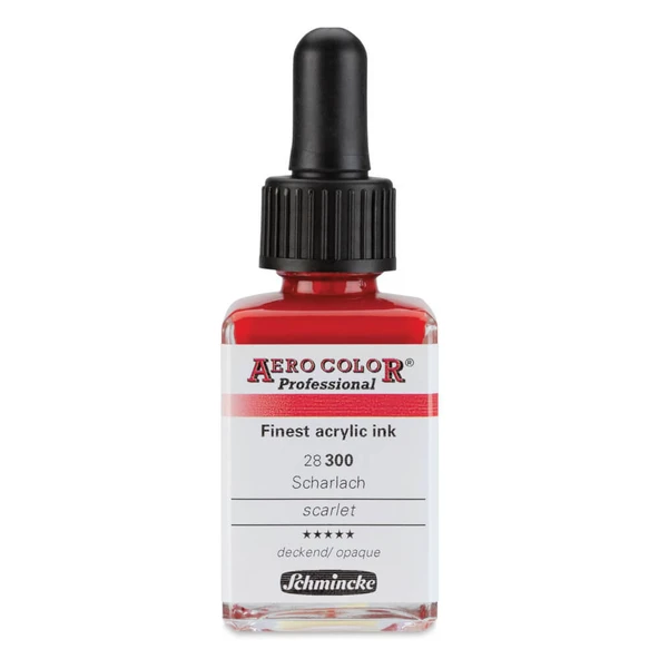Schmincke Aero Color Profesyonel Akrilik Mürekkep 28 ml Scarlet 300 ürün görseli 1