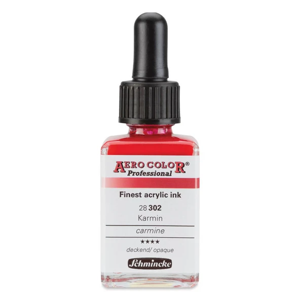 Schmincke Aero Color Profesyonel Akrilik Mürekkep 28 ml Carmine 302 ürün görseli 1