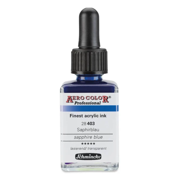 Schmincke Aero Color Profesyonel Akrilik Mürekkep 28 ml Sapphire Blue 403 ürün görseli 1