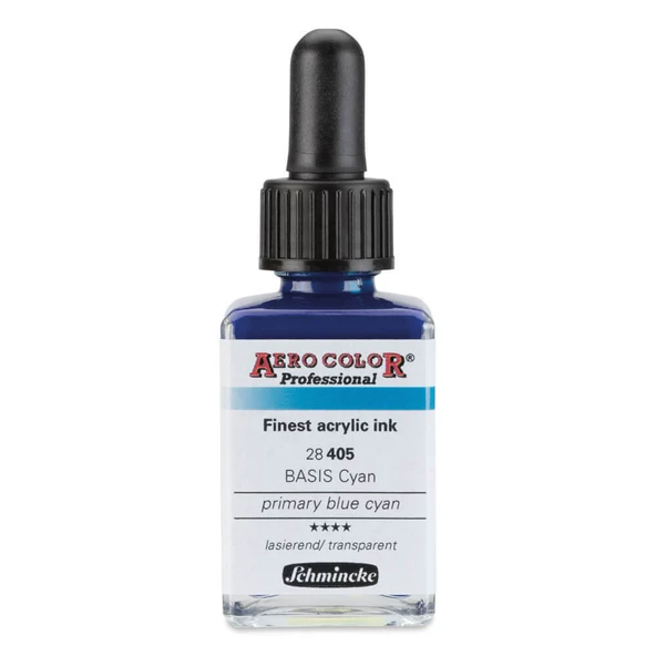 Schmincke Aero Color Profesyonel Akrilik Mürekkep 28 ml Primary Blue Cyan 405 ürün görseli 1