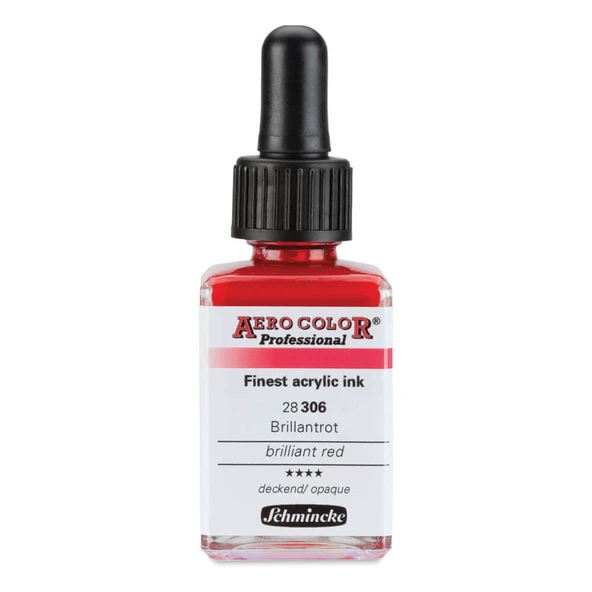 Schmincke Aero Color Profesyonel Akrilik Mürekkep 28 ml Brilliant Red 306 ürün görseli 1