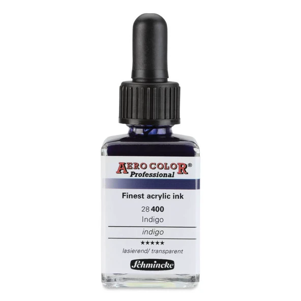 Schmincke Aero Color Profesyonel Akrilik Mürekkep 28 ml Indigo 400 ürün görseli 1