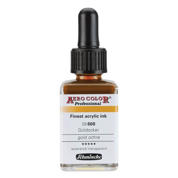 Schmincke Aero Color Profesyonel Akrilik Mürekkep 28 ml Gold Ochre 600 ürün görseli 1