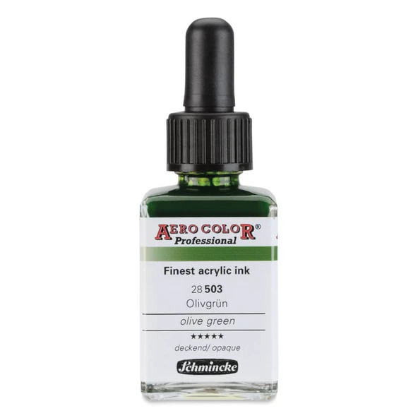 Schmincke Aero Color Profesyonel Akrilik Mürekkep 28 ml Olive Green 503 ürün görseli 1