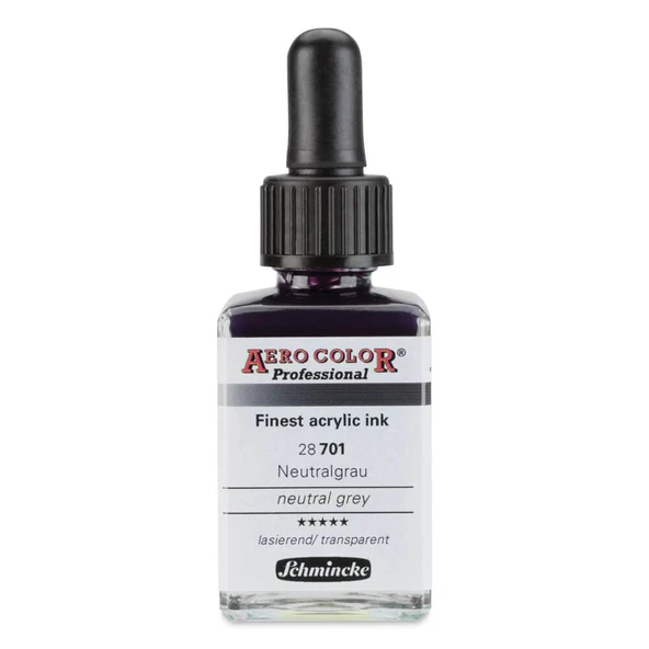 Schmincke Aero Color Profesyonel Akrilik Mürekkep 28 ml Neutral Grey 701 ürün görseli 1