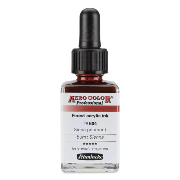 Schmincke Aero Color Profesyonel Akrilik Mürekkep 28 ml Burnt Sienna 604 ürün görseli 1