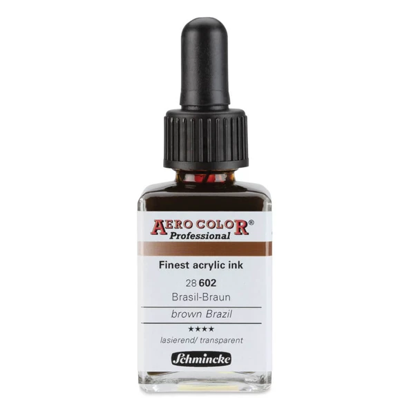 Schmincke Aero Color Profesyonel Akrilik Mürekkep 28 ml Brown Brasil 602 ürün görseli 1