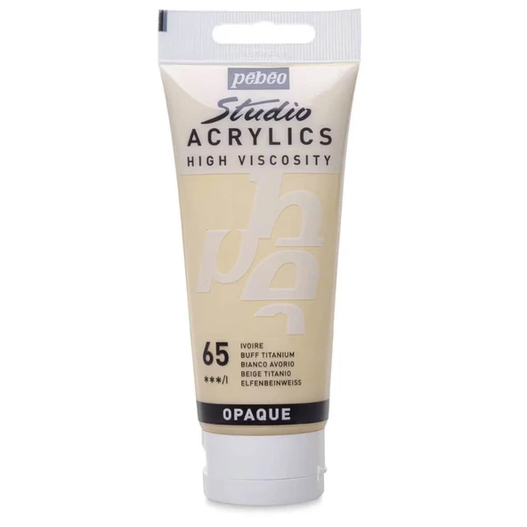 Pebeo Studio Yüksek Viskoziteli Akrilik Boya 100 ml Buff Titanium 65 ürün görseli 1