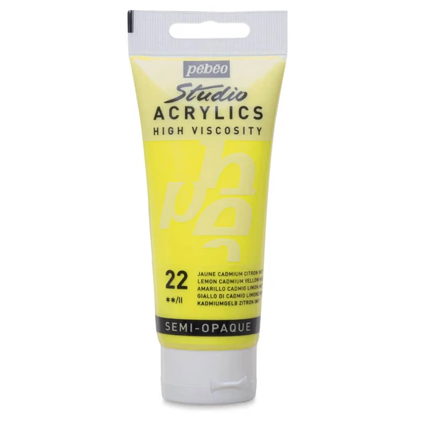 Pebeo Studio Yüksek Viskoziteli Akrilik Boya 100 ml Lemon Cadmium Yellow 22 ürün görseli 1