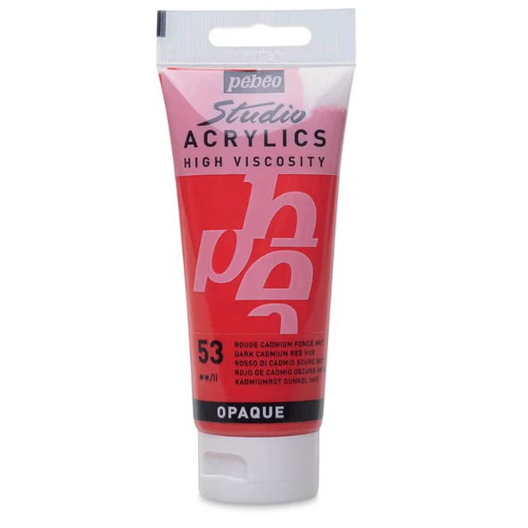 Pebeo Studio Yüksek Viskoziteli Akrilik Boya 100 ml Dark Cadmium Red Hue 53 ürün görseli 1