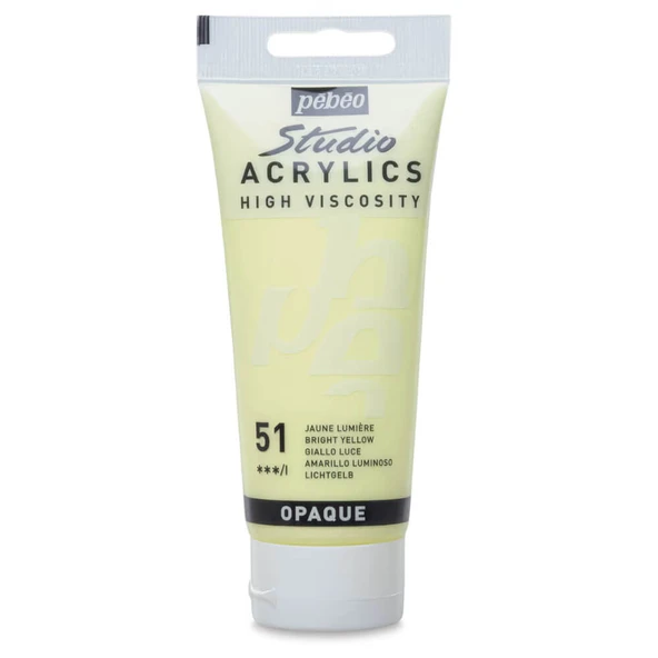 Pebeo Studio Yüksek Viskoziteli Akrilik Boya 100 ml Bright Yellow 51 ürün görseli 1