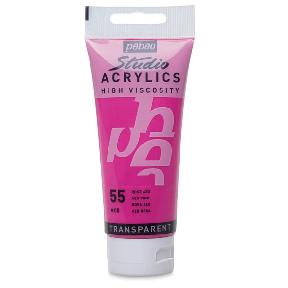 Pebeo Studio Yüksek Viskoziteli Akrilik Boya 100 ml Azo Pink 55 ürün görseli 1