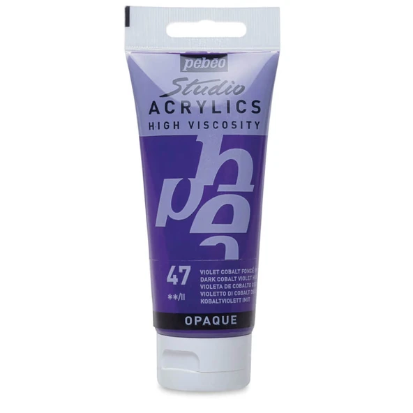 Pebeo Studio Yüksek Viskoziteli Akrilik Boya 100 ml Dark Cobalt Violet Hue 47 ürün görseli 1