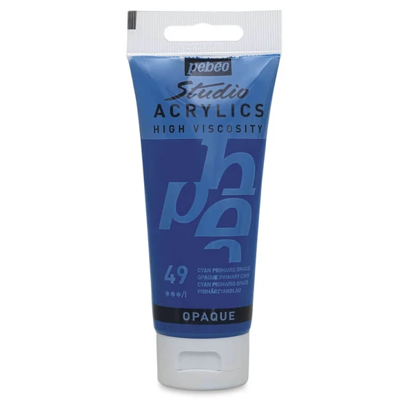Pebeo Studio Yüksek Viskoziteli Akrilik Boya 100 ml Primary Cyan 49 ürün görseli 1