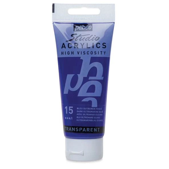 Pebeo Studio Yüksek Viskoziteli Akrilik Boya 100 ml Dark Ultramarine Blue 15 ürün görseli 1