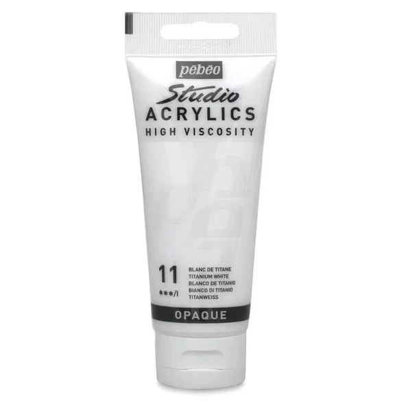 Pebeo Studio Yüksek Viskoziteli Akrilik Boya 100 ml Titanium White 11 ürün görseli 1