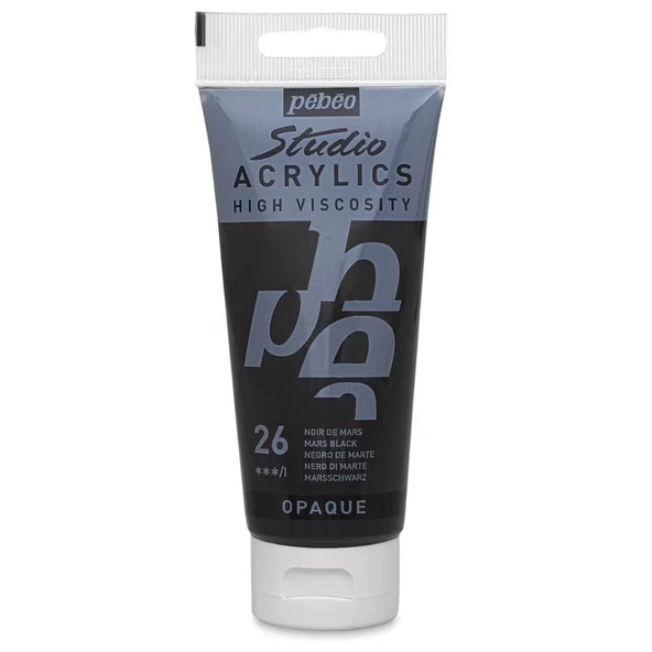 Pebeo Studio Yüksek Viskoziteli Akrilik Boya 100 ml Mars Black 26 ürün görseli 1