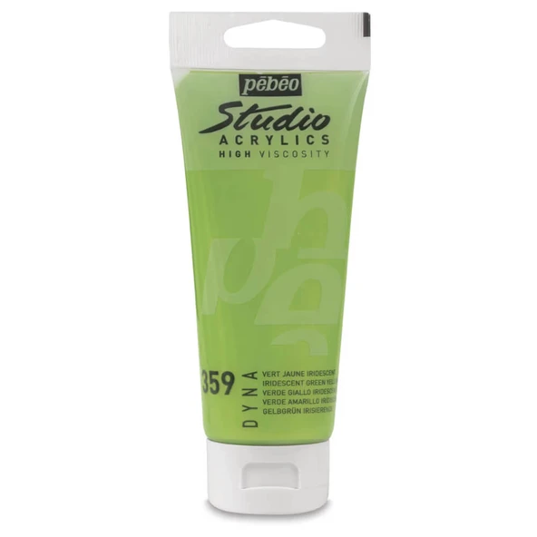 Pebeo Studio Yüksek Viskoziteli Metalik Akrilik Boya 100 ml Iridescent Green Yellow 359 ürün görseli 1