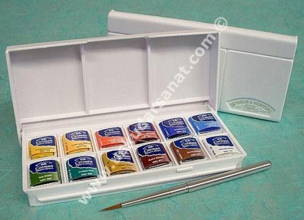 Winsor & Newton Cotman Pocket Box Tablet Sulu Boya 12 Renk + Fırça ürün görseli 1