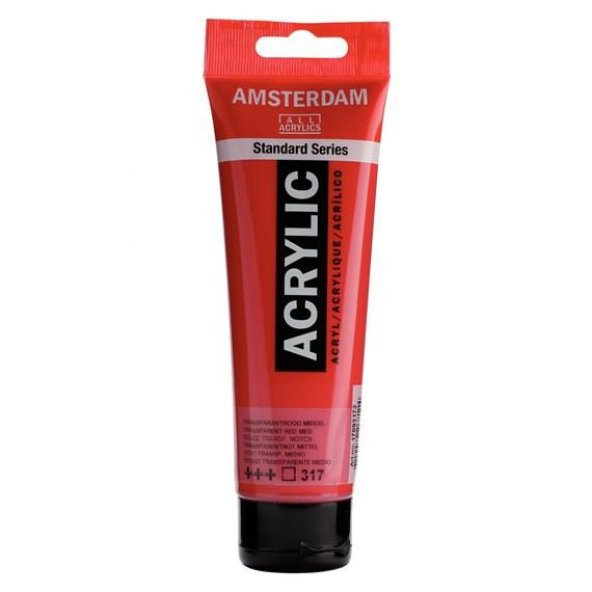 Amsterdam Akrilik Boya 120ml Tüp TRANSPARENT RED MEDIUM 317 ürün görseli 1